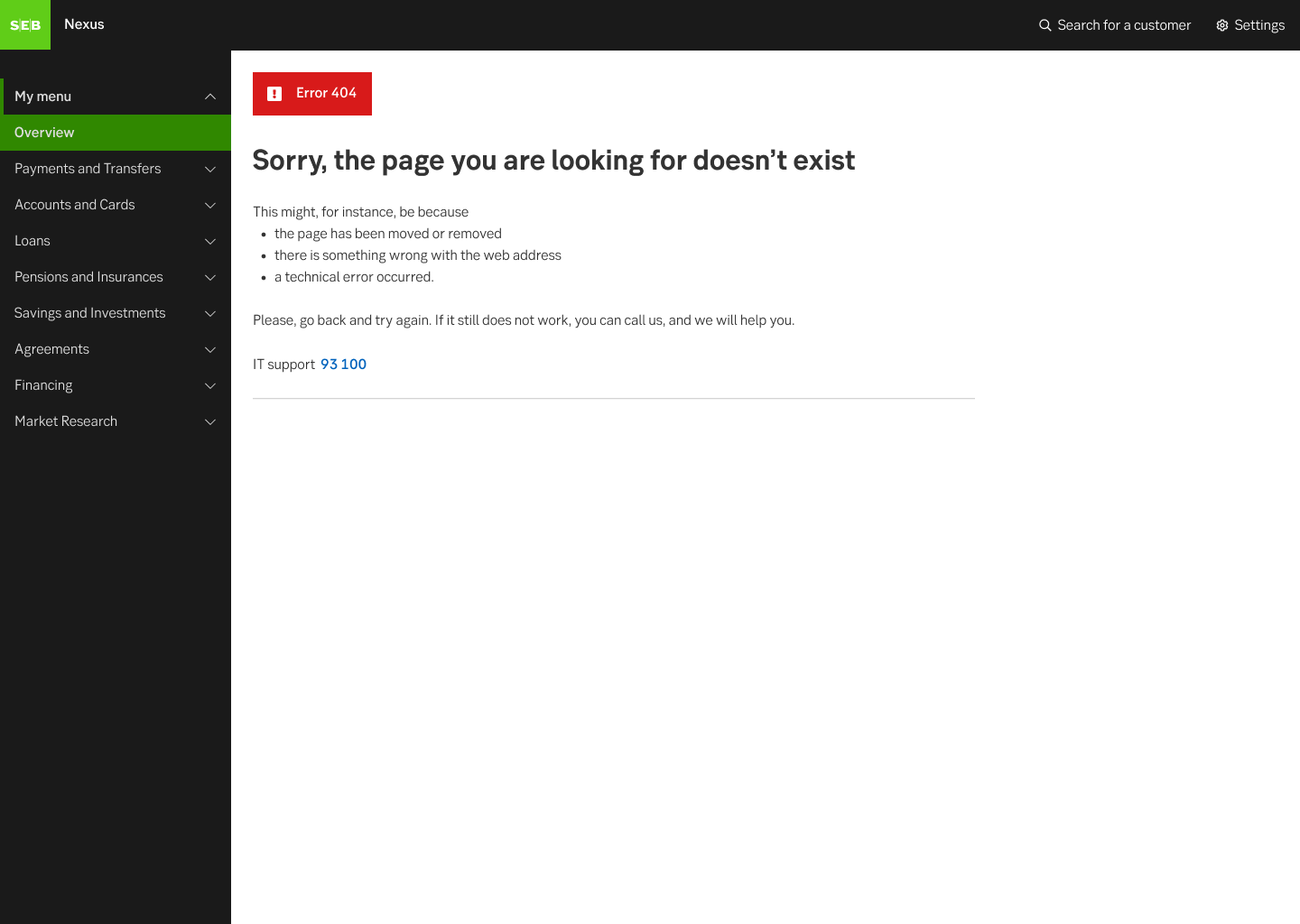 Desktop error 404