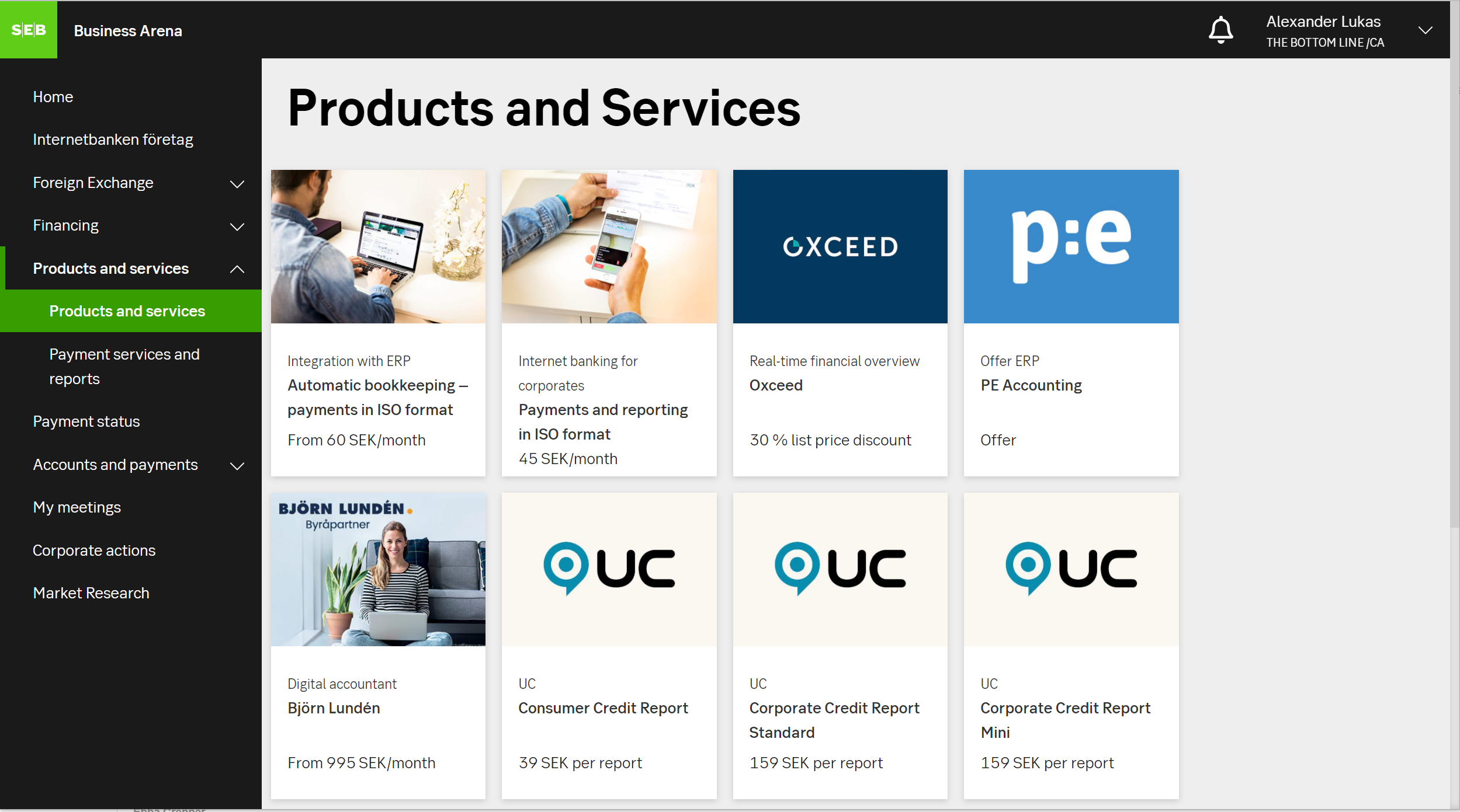Product services page example