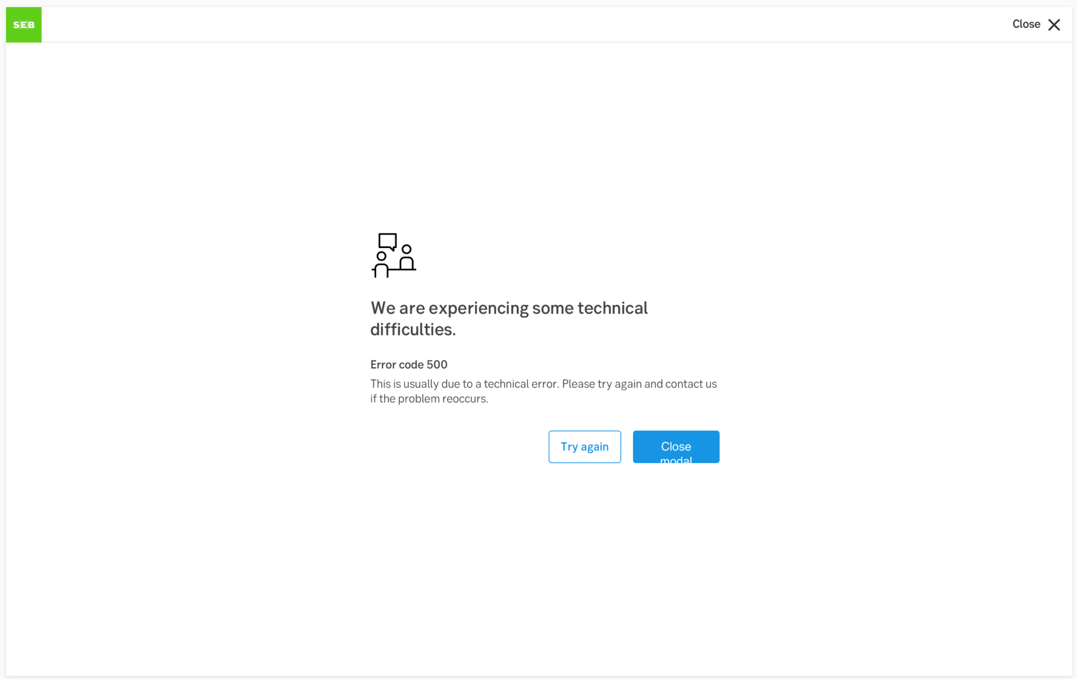 takeover modal