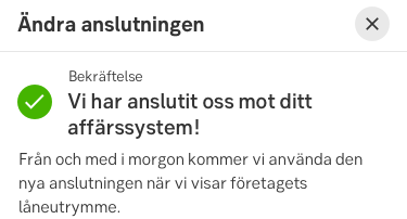 confirmation layout slideout