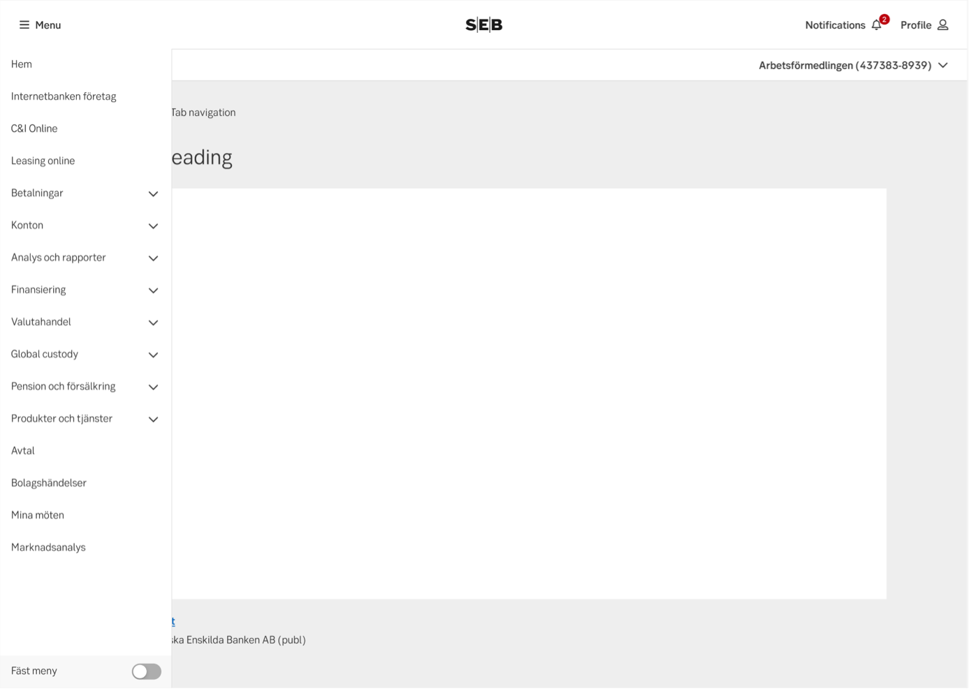 Component: Side navigation